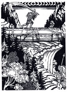 İlya Muromets ve Svyatogor, 1934 by Ivan Yakovlevich Bilibin