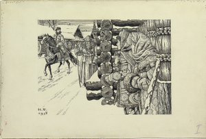 16. yüzyılda Moskova Caddesi, 1938 by Ivan Yakovlevich Bilibin