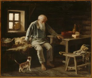 Kedisiyle yaşlı adam by Iwan Andrejewitsch Pelewin
