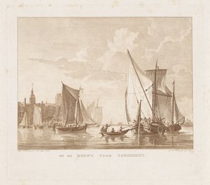 Dordrecht için yelkenli gemiler ve bir sloop Dordrecht