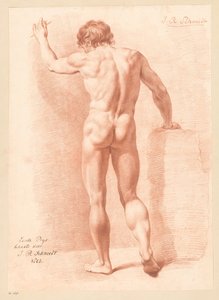 Ayakta çıplak erkek, dikiz (1.lik ödülü 1805) by Izaak Riewert Schmidt