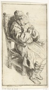 Bir koltukta oturan yaşlı adam by J.B. Bernaert