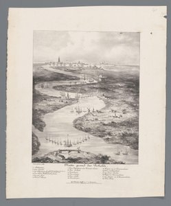 Fort Bath'dan Antwerp'e Scheldt Rotası, 1832 Scheldt Haritası (nesnenin başlığı) by J.B. Clermans