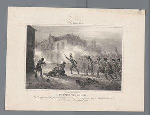 Orange Prensi, Ravels'deki birliklere liderlik ediyor, 1831 Orange Prensi, Ravels'de attan kalkan, düşmana karşı 18. Tümen'in 2. o kavgalar by J.B. Clermans