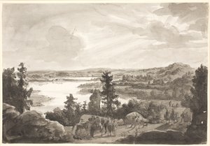 Göl Manzarası, Norveç by Johan Christian Dahl