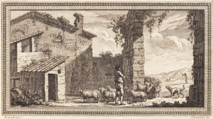 Koyun ve keçi ile bir çoban by J.F. Clemens