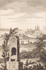 Hans Jakob Paludan için anma desteği. "Kalundborg Şehri Açıklaması" için başlık sayfası by J.F. Clemens