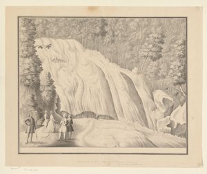 Bantimurung Dağları'ndaki Şelale Banti Dağları'ndaki Şelale ''Moerong AJ'' (nesnedeki başlık) by J.G. Loten (signed by artist)