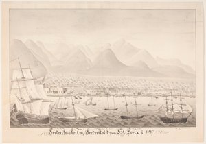 Skt Croix üzerinde Frederiksfort ve Frederiksted by J.L.V. Michaelsen