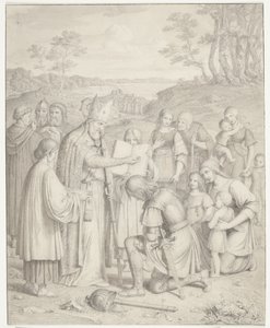 İlk Danimarkalıların Hıristiyan vaftizi by J.L. Lund