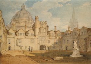 Brazen Nose Koleji Dörtgeninden Bir Görünüm, Oxford, 1803-1804 by Joseph Mallord William Turner