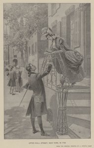 Upper Wall Street, New York, 1783 (lito) by J. (after) Steeple Davis