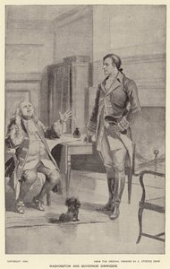 Washington ve Vali Dinwiddie (lito) by J. (after) Steeple Davis