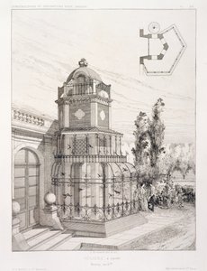 Ötücü kuşlar için kuş kafesi, çeşitli mimarların tasarımlarından oluşan bir cilt, pub. Morel & Cie, Paris, 1880 dolayları