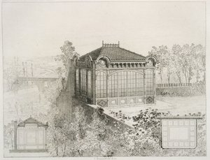 Bir bahçe pavyonunun planları ve cephesi, 1880 dolayları