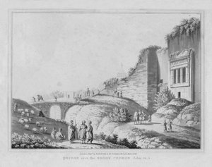 Brook Cedron üzerindeki köprü. John, 18.1, 1830