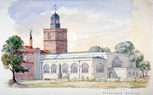 All Hallows-by-the-Tower Kilisesi, Londra, c1840 by J Cooke