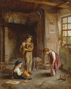 Fransız Kornosu ve Davullu Oğlanlar, 19. yy; by J. Devaux