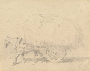 Bir sürü saman çeken bir at by J. Frederick Tayler