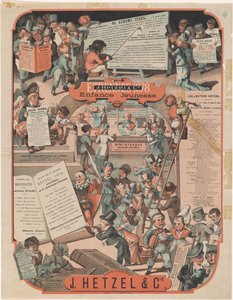 J. Hetzel & Cie'nin Paris Etrennes 1878'deki fon listesi (nesne üzerindeki başlık) by J. Géoffroy Dickinson
