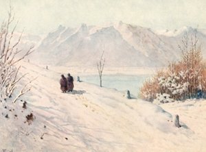 Savoy Alpleri, Kış, Caux Yolundan, JHL (renkli taş baskı)