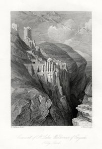 Aziz Saba Manastırı, Engadi Vahşi Doğası, Kutsal Topraklar, 19. yüzyıl. by J. Horsburgh