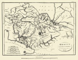 Antik Boiotia Haritası by J. J. Barthélemy