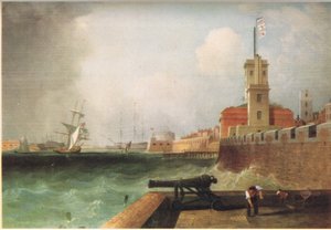 Entrance to Portsmouth Harbour 1846  by J. Lynn