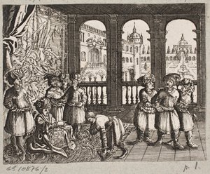 Adam Olearius til illüstrasyon, “Dahice bir şair Schich Saadi tarafından Farsça Rosenthal […]”, Schleswig 1660
