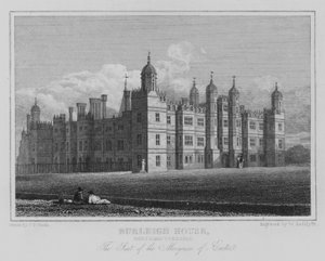 Burleigh House, Northamptonshire, Exeter Markisinin Koltuğu (gravür) by John Preston Neale
