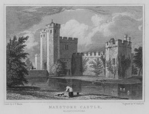 Maxstoke Kalesi, Warwickshire (gravür)