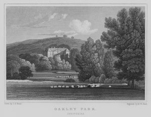 Oakley Park, Shropshire (gravür) by John Preston Neale