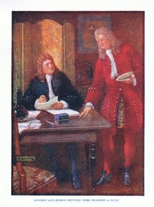 Addison ve Steele, aralarında İngiliz Edebiyatı yayınından bir kulüp hayal ettiler. T C & EC Jack, c.1920 by J. R. Skelton