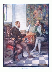 Spenser, İngiliz Edebiyatı pub.by'den The Faery Queen to Raleigh adlı kitabının ilk bölümünü okudu. TC & EC Jack, c.1920 by J. R. Skelton