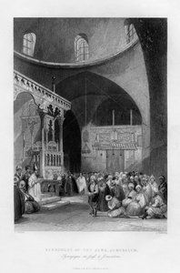 Yahudilerin Sinagogu, Kudüs, İsrail, 1841.