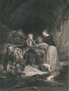 Şa. Edward The Pretender ve Flora Macdonald, 19. yüzyılın ortalarında. by J. Rogers