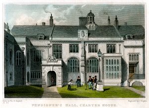 Emekliler Salonu, Charterhouse, Londra, 1830. by J. Rogers