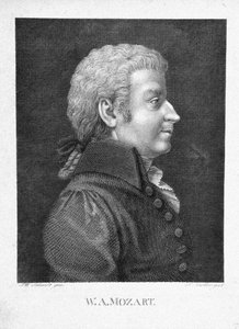 Wolfgang Amadeus Mozart, yaklaşık 1825 by J. W. Schmidt
