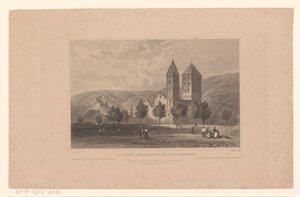 Lahnstein yakınlarındaki Johanniskirche manzarası St. John Kilisesi, Niederlahnstein / St. Johanneskirche Berg Niederlahnstein / Eglise de St. John. Pres Niederlahnstein (nesne üzerindeki başlık) by J. Weeks