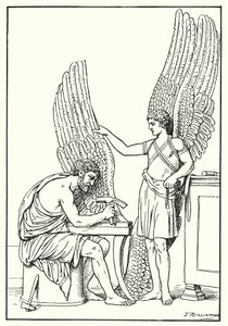 Daedalus ve Icarus, bir kısmadan, Roma (litho)