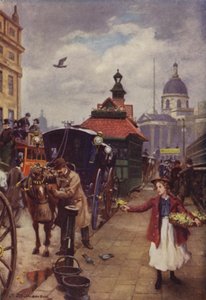 Taksici ve atı (renkli taş) by J. Williamson