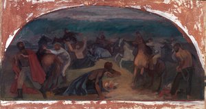 Posse duvar çalışmasına şaşıran Sığır Hırsızları, Burns, Oregon Postanesi, 1941. by Jack Wilkinson