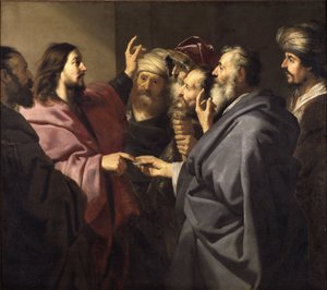 Le paiement du tribut - Haraç Parası, Backer, Jacob Adriaensz. (1609-1651). Tuval üzerine yağlıboya