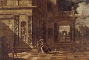 Zarif figürlerle mimari capricci by Jacob Balthasar Peeters