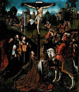 Çarmıha Gerilme (panelde tempera) by Jacob Cornelisz van Oostsanen