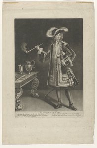 Portre Kaptan Jan Bart, boru ile ayakta Kaptan Jan Bart (nesnedeki başlık) by Jacob Gole