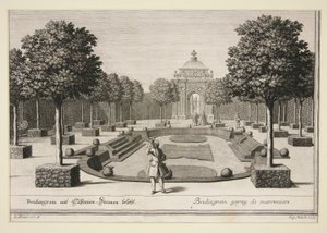 Bahçe sahnesi: Boulingraine İtalya ağaçlarıyla dolu by Jacob Gottlieb Thelot