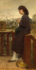 Balkonda örgü ören kız, Montmartre, 1869