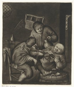 İki adam ve bir kemancı by Jacob Hoolaart