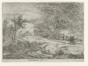 Bir çiftlik ile manzara by Jacob van Ruisdael